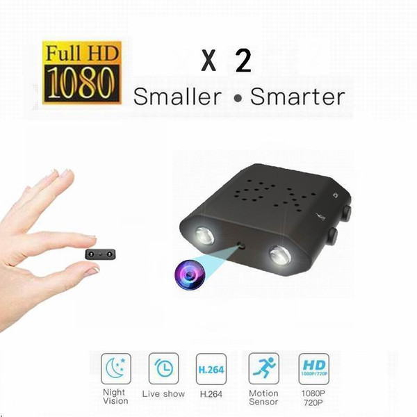 2019 New Smallest HD 1080P Mini Camera X2 XD Digital Camcorder IR-Cut Night Vision Mini DVR Motion Detection Micro Sport DV Camcorder