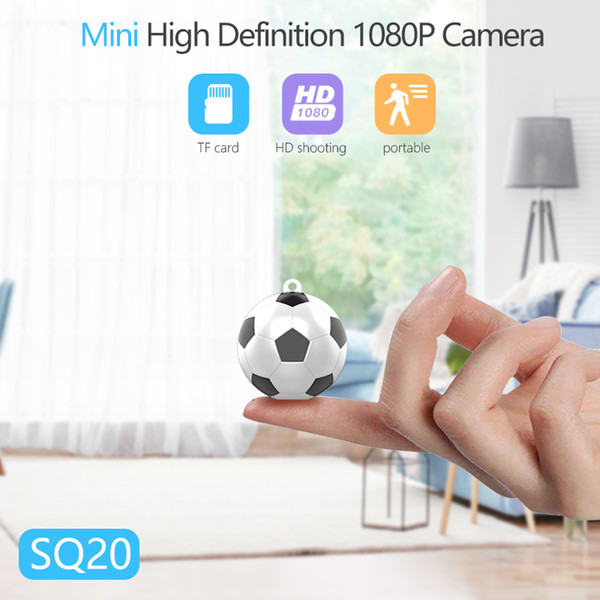 Wholesale Football sytly Mini Camera SQ20 HD1080P Digital Video Camcorder Mini DVR Motion Detection Sport DV Home Secutiry Camera