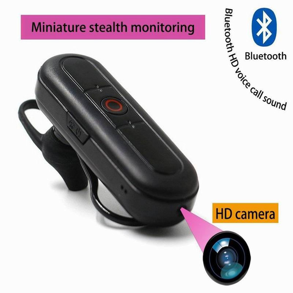 New 2 in1 Wireless Earphone Mini Camera Bluetooth Headset Hand free for Mobile Phone Video Recorder Noice Cancelling Headphone HD Mini DV