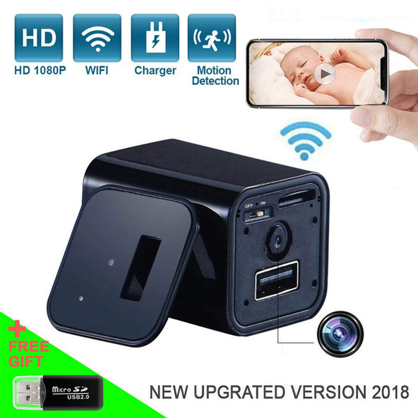 1080P WIFI Socket Camera USB Wall phones Charger Camera Motion Detection Plug Mini Camera With Home/Office Security Cameras Mini DV