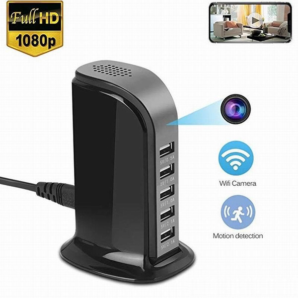 HD WIFI USB Charging Station camera 1080P USB Port charger Cameras portable socket voice video recorder Wireless remote Home security camera