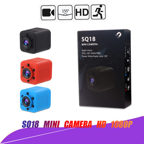 SQ18 Mini Camera HD 1080P Night Vision Camcorder Car DVR Infrared Video Recorder Sport Digital Camera Support TF Card DV Camera with package