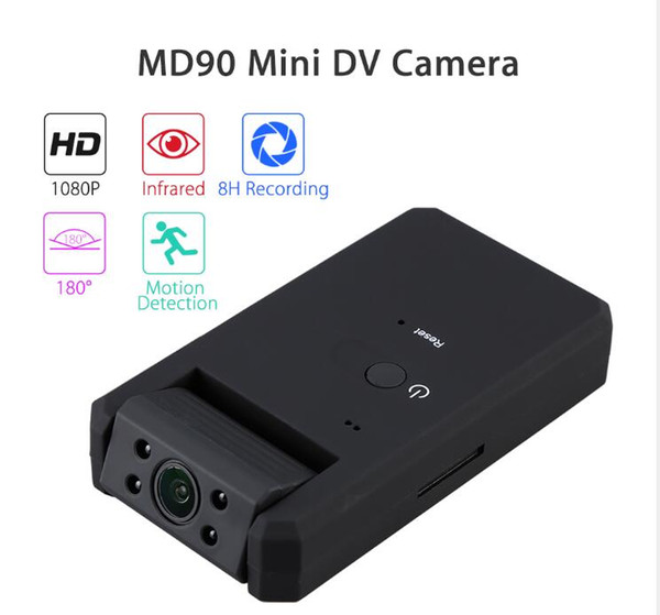 MD90 Mini DV Camara 1080P Infrared Night Vision Mini Camcorder with 180 degree Rotation Motion Detection function