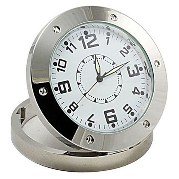 Metal Round Shape Mini Clock Camera Motion Detection Alarm Video Recorder DVR Security Camcorder