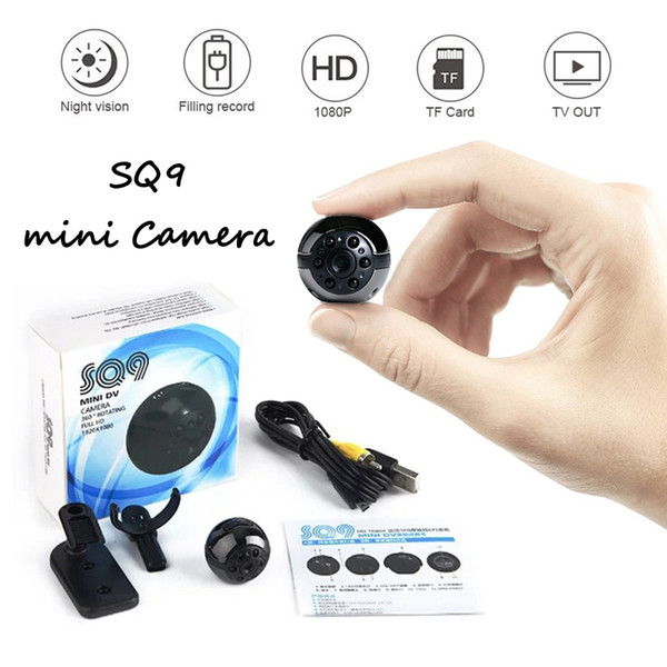 SQ9 Mini Camera HD 1080P Digital Camera Night Vision Function Motion Detection Mini Camcorder 360 Degree Rotation Video Recorder