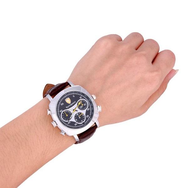 waterproof Watch Camera voice video recorder 8GB 16GB Fashion Business Wrist Watch DVR leather Watch Camera in retail box dropshipping