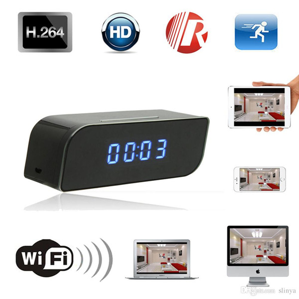 Wireless Wifi IP 720P HD Clock Camera IR Security Network Webcam DVR