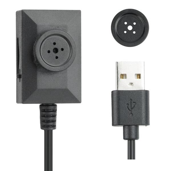 1280*960P 30fps Mini Button Camera HD Button MINI DV DVR With 2 Meters USB Cable 7/24 Hours Audio Video Loop Recording Black