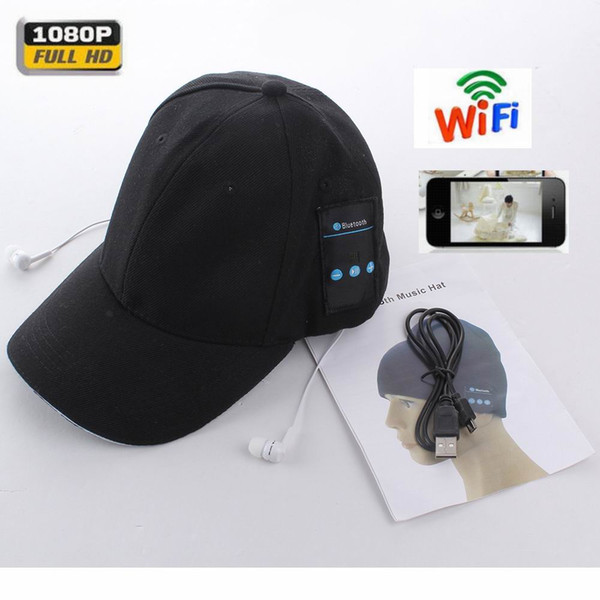 New HD 1080P Cap Camera WiFi Remote Mini Camera + Bluetooth Headset Music Play Video Recorder 720P PC Webcam Out Door Sport Camera