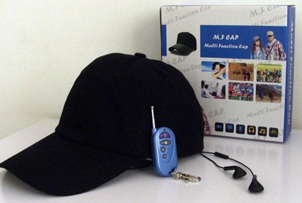 HD Cap Camera Hat mini DVR pinhole camera with MP3 player & Bluetooth & Romote Control black in retail box