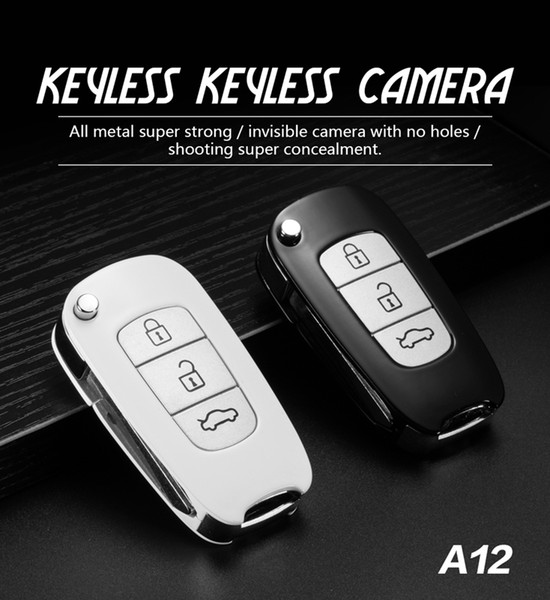 NO HOLE Mini camera car key Camera A12 HD 1080P Car key chain MINI DV DVR Digital voice video recorder support TF card