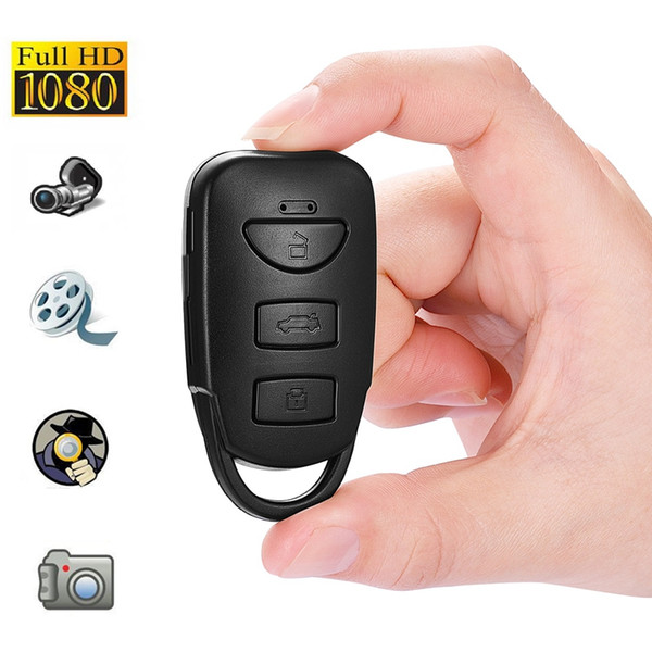 HD 1080P car key video camera Mini Car Keychain pinhole camera digital video recorder car key home Security DVR support loop recording