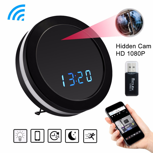 HD 1080P WiFi Round Clock Mini Camera Night Vision Motion Sensor Video Audio Recorder DVR Wireless Surveillance Cam Colorful
