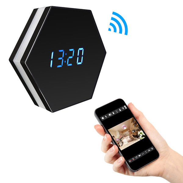 Table Clock Mini Camera Night Vision Electronic Clock Wireless WIFI Camera IP P2P CCTV TV Baby Monitor Home Security Monitoring