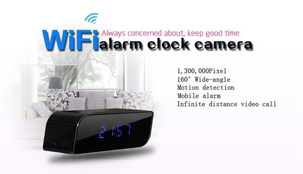 HD 720P Wifi Clock Mini IP Camera Live View 160° Clock DVR P2P Motion Activated Video Recorder Security Camcorder for Android IOS APP