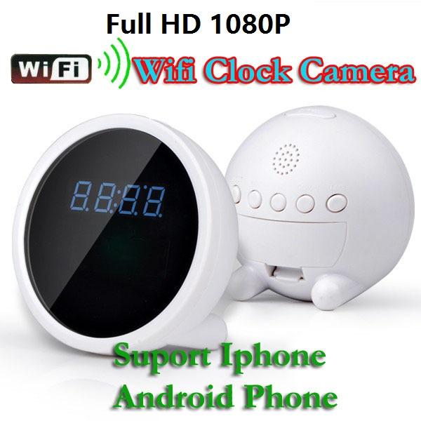 1080P P2P WiFi Clock Mini IP Camera Motion Detection Night Vision remote monitor Indoor wireless surveillance Home Security Camera Live view