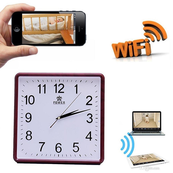 1080P WIFI P2P clock camera motion Detection Square Wall Clock DVR mini IP camera remote monitor Nanny Cam Home office Security mini DV