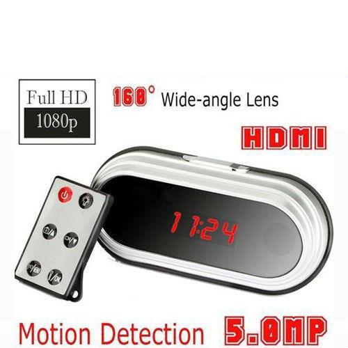 Full HD 1080P Clock Camera with remote control HDMI & Motion Detection 5.0 megapixel 160 Degree wide-angle lens V9 Clock home security DVR