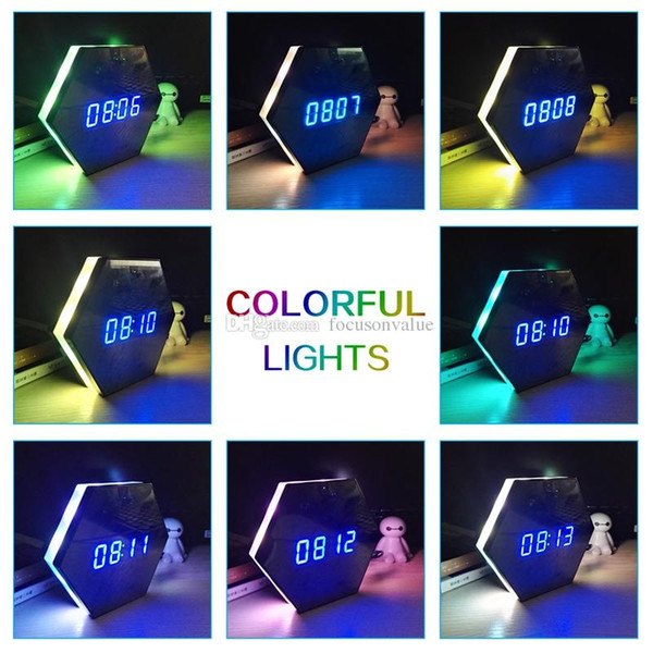 Wireless wifi colorful lights Alarm clock IP Camera HD 1080P Mini Clock Camera DVR home Security & Surveillance Cameras