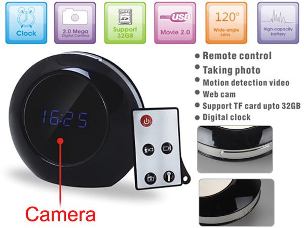 HD Clock DVR remote control Mini DV Digital Alarm Clock Camera Motion Detection Video Recorder Home security Nanny Cam mini camcorder