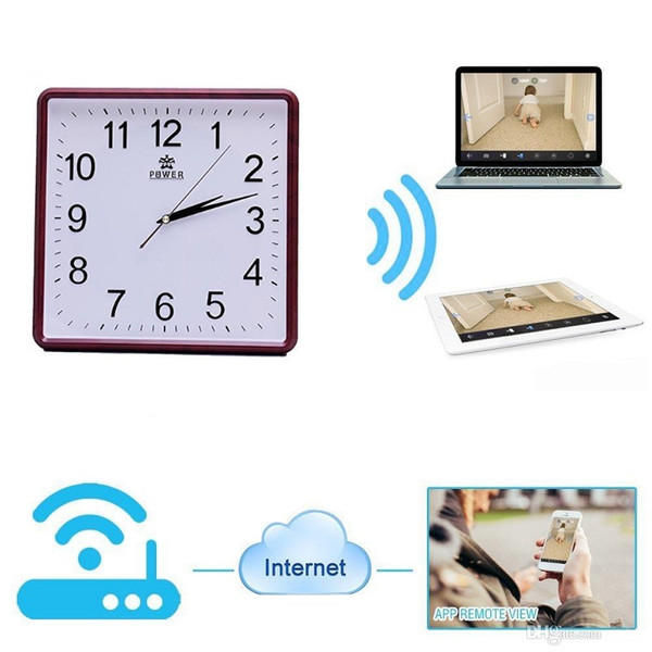 WIFI P2P clock camera Home office Security Network Camera wireless mini IP camera Square Wall Clock DVR remote monitor Nanny Cam
