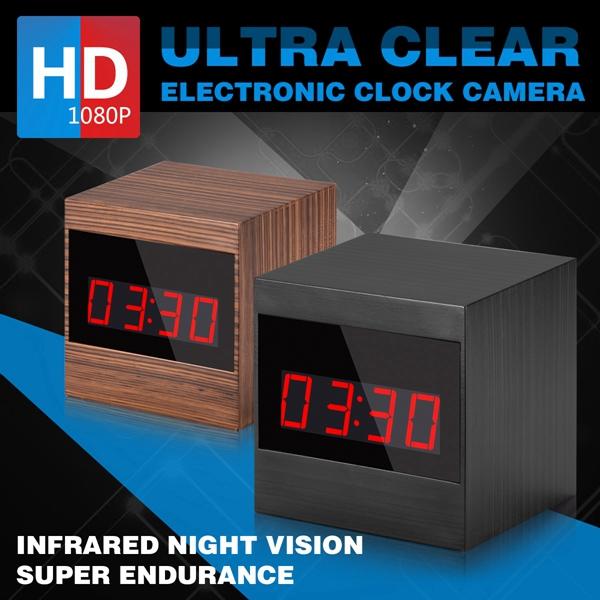 A10 HD 1080P Grain Infrared Remote Control Alarm Clock Camera 6 LED Lighters Night Vision Table Clock video Camera Support TF Card
