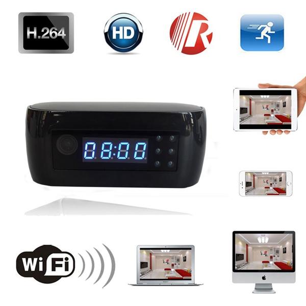 IR Night Vision Clock WIFI Camera Wireless network clock P2P IP Cameras HD 1080P CLOCK Home Security Surveillance Camcorder Baby Monitor