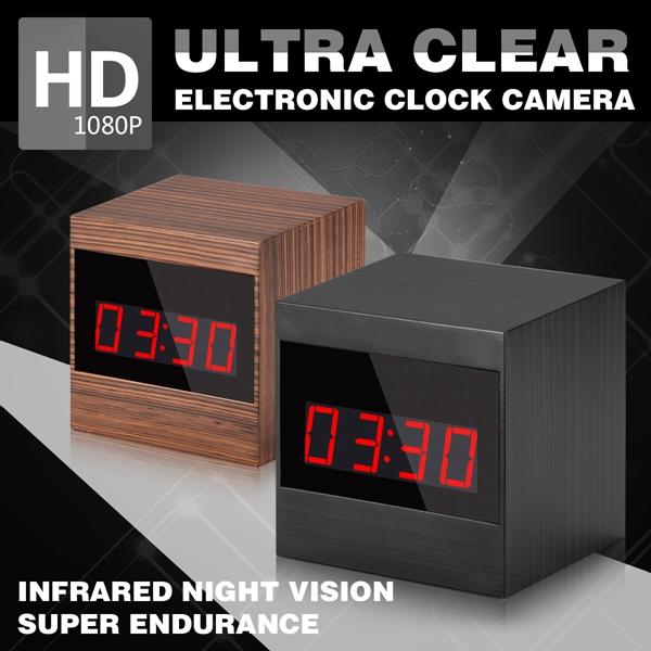 HD Electronic clock camera 1080P IR Night Vision Remote Control Alarm Clock Camera for home security with motion detection A10 clock DVR