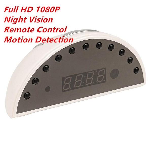 Night Vision mini Camera Clock with Remote Control Full HD Digital Alarm Clock DVR Video Recorder Motion Detection Home Security Camera