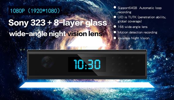 HD Wifi Clock P2P IP Camera 1080p Night vision Clock pinhole Camera Digital Clock Motion Activated Video Recorder home Security Network cam