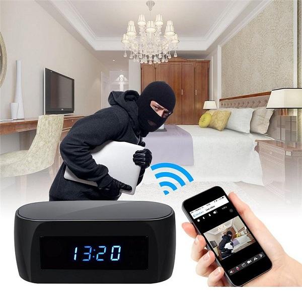 1080P Wifi Clock DVR mini IP Camera with Night Vision Wireless Surveillance P2P Network Cam Home Security Camera Baby Monitor black