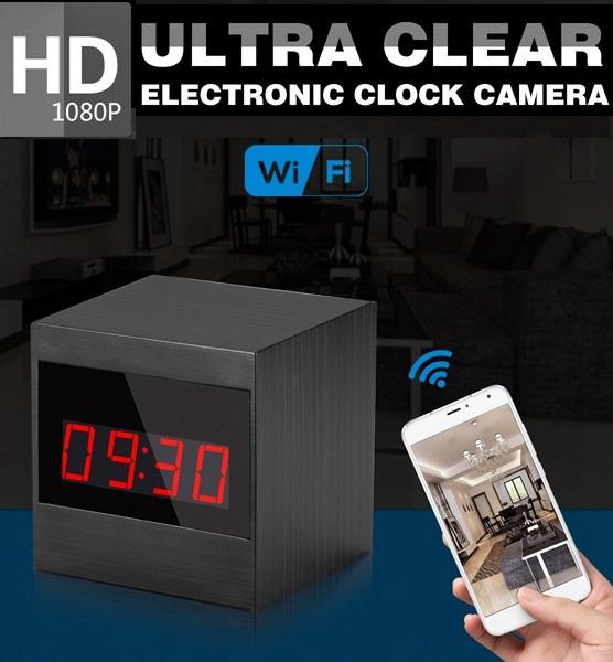 wireless wifi monitoring clock camera IR night vision Electronic clock network IP camera HD 1080p super clear alarm clock pinhole camera
