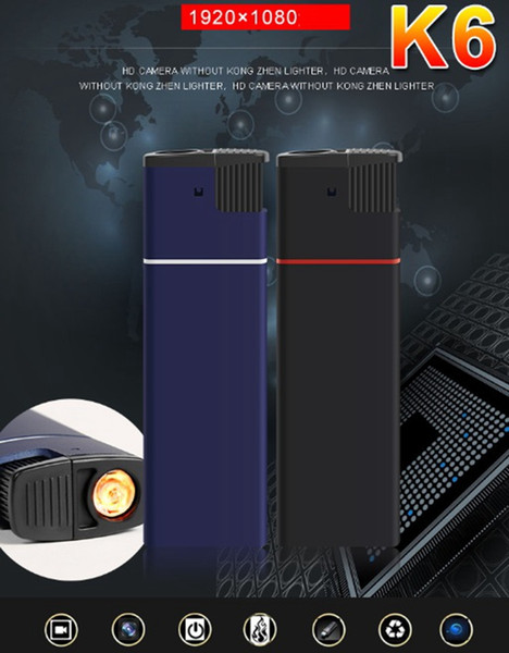 K6 Night Vision Real Lighter Mini Camera HD 1080p USB Lighter Video Camera Pocket Mini DVs home office Nanny Camera