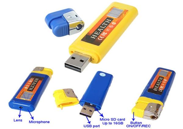 720*480 30FPS Mini Lighter video Camera Usb disk MINI DV DVR Lighter Camera Portable Video Photo Recording Blue/Yellow with retail box