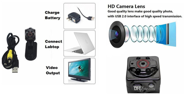 Factory wholesale IR Night Version SQ8 Mini Sport DV Camera 1080P Car DVR AVout Cam camcorder Voice Video Recorder high quality PC webcam