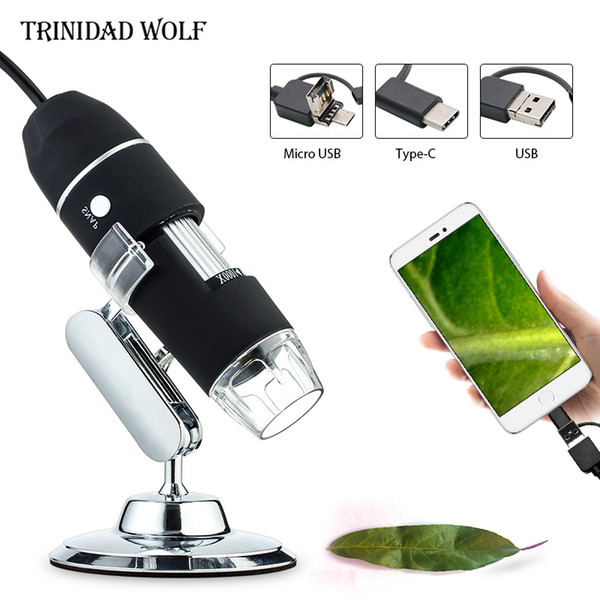 TRINIDAD WOLF Digital Microscope 1000X 8 LED 3 In 1 WIFI Portable Microscopio Endoscope Magnifier