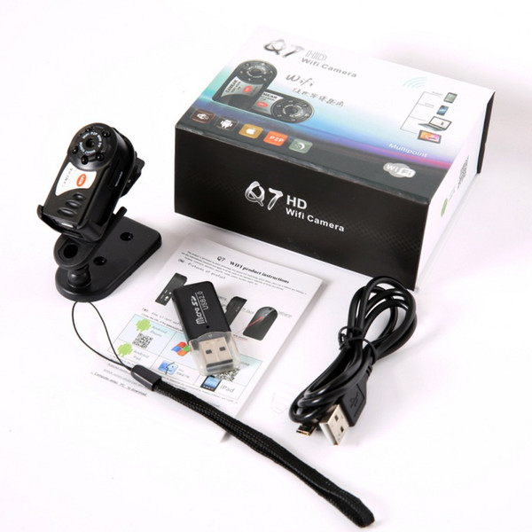 2018 New Q7 Wifi Camera Cam Upgrade 720P HD Mini DV Wireless IP Espia Video IR Night vision Pocket-Size Remote by Phone mini dv with box