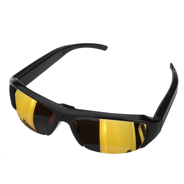 Hot Selling HD 1080P Camera Eyewear Video Recorder Sports Sunglasses Camera Recording Security DVR Glasses Portable Camcorder Black Gold