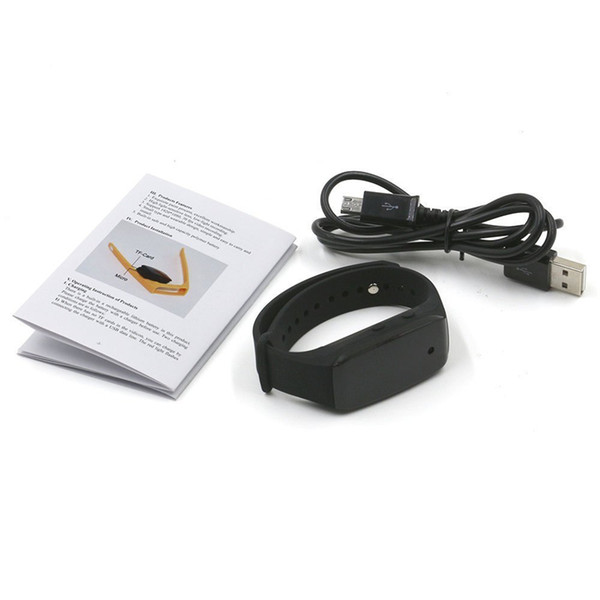 Mini Body Cam 1080P HD DVR Portable Camera Intelligent Bracelet Wristband Camera Video Recorder Mini DV Portable Cam Sport Camera Black