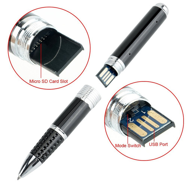 HD 1080P Cameras Pen Camera High Quality Steel Pen Mini DV Pen HD Cameras Video Recorder Camcorder 1920 * 1080 DVR Camera