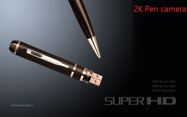 2K HD 1296P Mini pen camera 1080P H.264 Motion Detection HDMI Port Memory Ball Pen pinhole Camera DVR with retail box