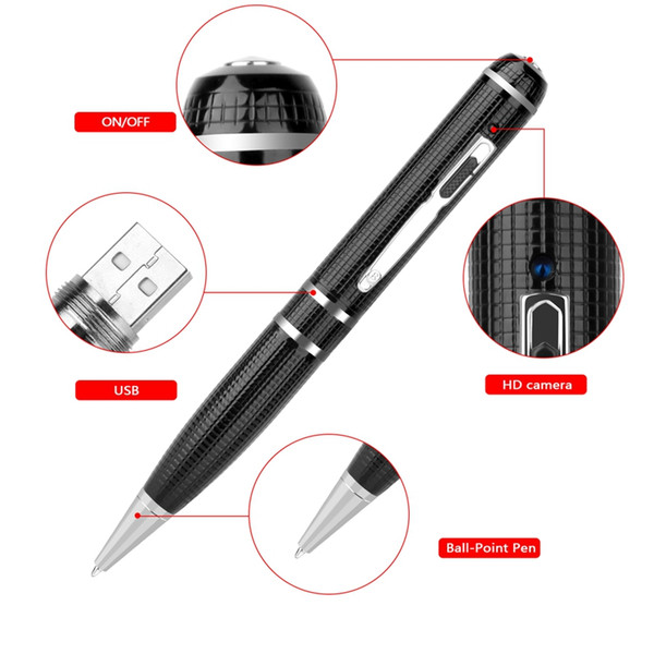 16GB 32GB Super HD 2304x1296P 1080p 2k Mini Pen Camera H.264 Motion Detection Pen MINI DV DVR One Button Operation