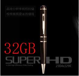 32GB 2K HD 1296P h.264 Motion Detetction HDMI Port Memory Ball Pen Camera ,1080p pen camera