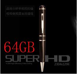 64GB 2K HD 1296P h.264 Motion Detetction HDMI Port Memory Ball Pen Camera ,1080p pen camera