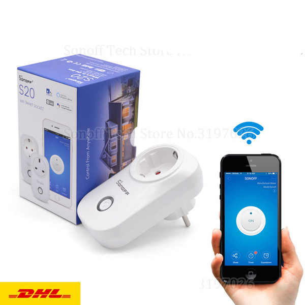 Itead Sonoff S20 EU WiFi Smart Socket Smart Home Wireless EU/US Plug Outlet Timer Socket Wifi Switch APP Control Work With Alexa