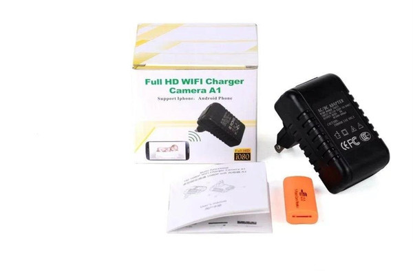 1080P WIFI Adaptor camera P2P EU US Plug mini IP camera Full HD charger DVR pinhole camera mini DV security Surveillance A1