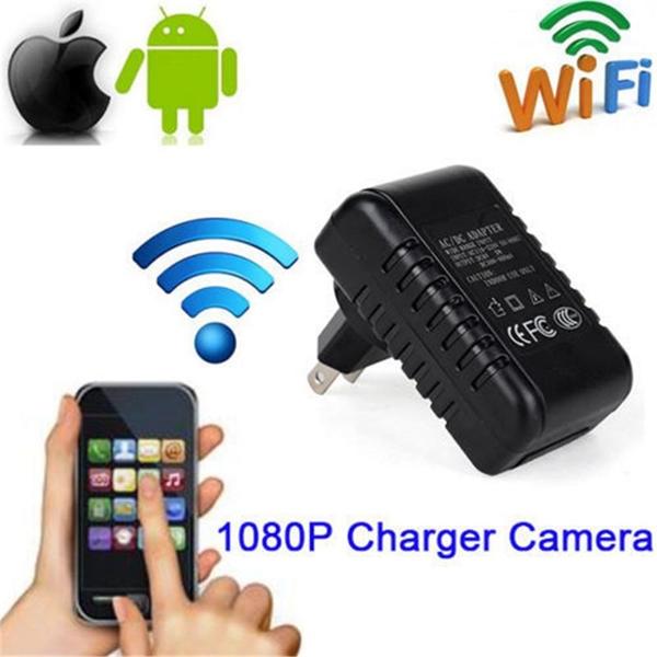 Original Wireless WiFi Charger P2P IP Camera HD 1080P Wall Charger pinhole Camera AC Adapter plug Video Recorder Home Surveillance Camcorder