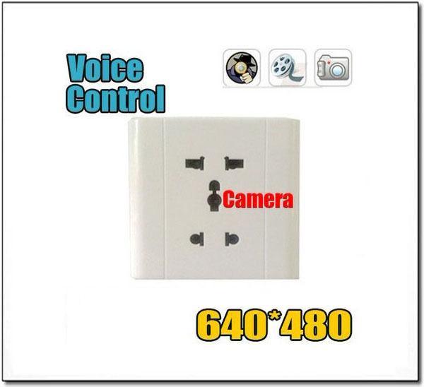 Professional Home Office Wall Socket Pinhole camera 606 MINI Socket DVR camera digital Voice Video Recorder Mini DVR white