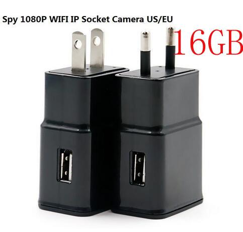HD 1080P Pinhole Wireless IP Socket Camera Motion Detection Alarm H.264 WIFI Cam P2P,16GB socket camera