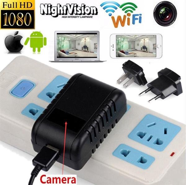 WIFI 1080P HD Wall Charger Camera AC Adapter Plug Nanny Cam DVR Wireless Network Security Camera Nanny Cam For Home Office